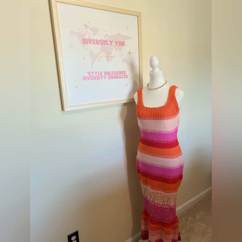 Crochet striped Mermaid Dress